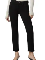 Dl Mara Instasculpt Ankle Straight Leg Jeans In Black Peached Raw