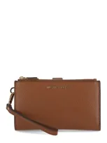 Michael Michael Kors Wallet In Textured Leather In Brown