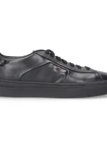 Santoni Low-top Sneakers 21553 Calfskin In Black