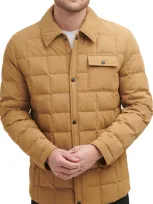 Cole Haan Men's Tech Down Shirt Jacket With Box Quilt Jacket In Khaki