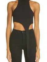 K.ngsley Unisex Raceher Rib Asymmetric Tank In Black