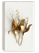 Tommy Mitchell Original Gilded Lily Of The Valley On Linen In Gold