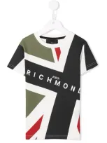 John Richmond Junior Teen Logo Flag T-shirt In White