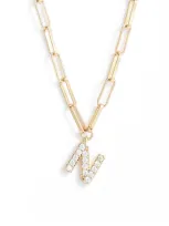 Nadri Pavé Initial Pendant Necklace In Gold - N