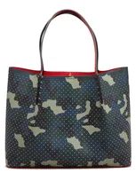 Christian Louboutin Cabarock Large Camo-print Spike Tote Bag In M494 Multi Gmetal