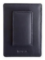 Royce New York Magnetic Money Clip Wallet In Navy Blue