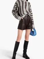 Remain Birger Christensen Oversized Brushed Striped Knitted Sweater In Blue