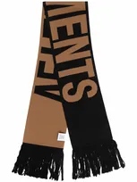 Vetements Intarsia-knit Merino Scarf In Schwarz