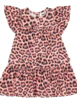 Molo Baby Carolle Leopard-print Cotton-blend Dress In Rose Jaguar