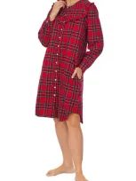 Lanz Of Salzburg Nightgown In Red Plaid