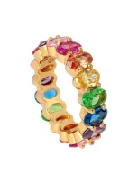 Kurt Geiger Rainbow Crystal Band Ring In Multi