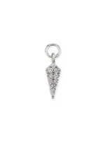 Jude Frances 18k White Gold Petite Diamond Dagger Earring Charm, Single