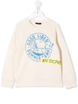 N°21 Kids' Logo-print Cotton Sweatshirt In Cream