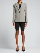 Nili Lotan Marshal Houndstooth Single-breasted Blazer Jacket In Black/white Hound