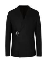 Givenchy Padlock Straight Hem Blazer In Black