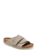 Birkenstock Kyoto Touch-strap Leather Sandals In Grey