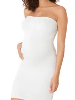 Cache Coeur Strapless Beach Maternity Dress In White