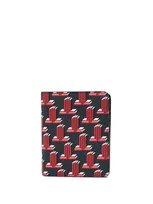 Lanvin Passport Holder With Jl 3d Logo Print In Red