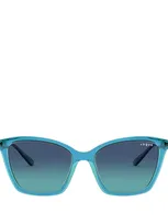 Vogue Vo5333s Top Blue / Transparent Green Female Sunglasses