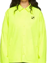 We11 Done Yellow Polyester Windbreaker Jacket In Neon Yellow