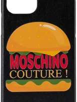 Moschino Hamburger Logo Print Iphone 12 Pro Max Case In Black