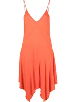 Dsquared2 Spaghetti-strap Asymmetric Dress In Orange