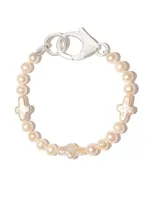 Hatton Labs Sterling Silver Cross Pearl Bracelet