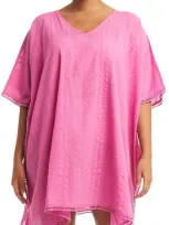 Sea Level Heatwave Cover-up Caftan In Hot Pink