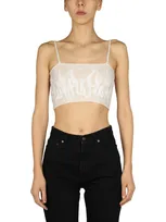 Vision Of Super Pailsey Pattern Crop Top In Pink