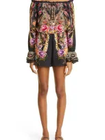 Camilla Dance With Duende Floral Print Strapless Silk Romper