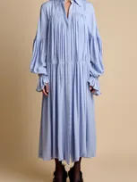 Khaite Colleen Silk Maxi Dress In Sky Blue