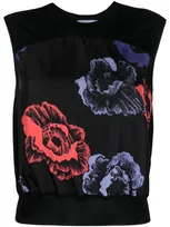 Ferragamo Floral-print Sleeveless Top In Multi