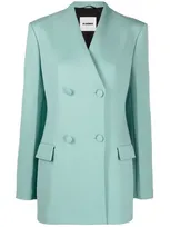 Jil Sander Tailored Blazer In Turquoise