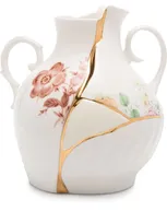 Seletti X Marcantonio Raimondi Malerba Kintsuji Small Vase (18cm X 16cm) In Weiss