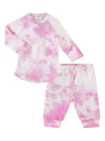 Paigelauren Babies'  Tie Dye Long Sleeve Shirt & Pants Set In Pink Lavender Tie Dye