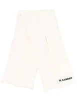 Jil Sander Logo-print Padded Down Scarf In White