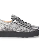 Giuseppe Zanotti Low-top Sneakers Frankie Calfskin In Grey