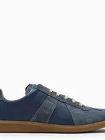 Maison Margiela Replica Leather And Suede Sneakers In Pewter