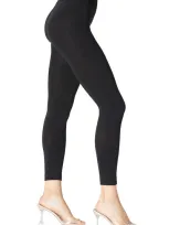 Stems Cropped Fleece Leggings In Black