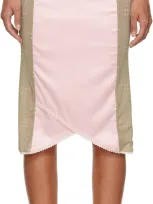 Poster Girl Ssense Exclusive Pink & Taupe Teddy Midi Skirt In Clay/blush Pink