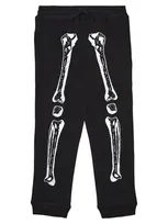 Stella Mccartney Kids' Printed Organic Cotton Sweatpants In Black