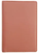 Royce New York Personalized Leather Vaccine Card Holder In Tan - Silver Foil