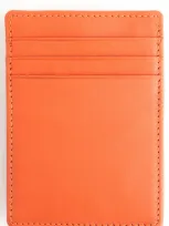 Royce New York Personalized Magnetic Money Clip Card Case In Burnt Orange- Gold Foil