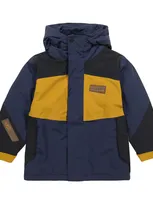 Molo Kids' Harrison Color-block Ski Jacket In Galaxy Block