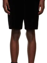 Giorgio Armani Black Embroidered Shorts In Uc99 Black