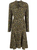 Câllas Leopard-print Silk Midi Dress In Black