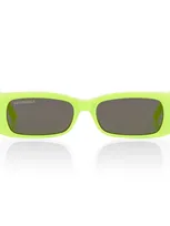 Balenciaga 0096s Dynasty Rectangle Sunglasses In Green