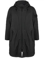 Stone Island Shadow Project Zip-up Hooded Parka In Black