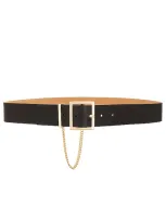 Streets Ahead Chain Loop Belt In Black & Gold