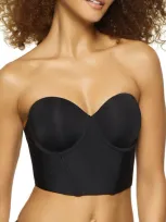 Felina Body Veil Longline Low Back Convertible Strapless Bra In Black